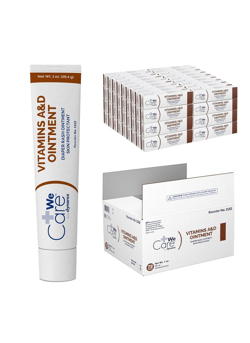 Dynarex Dynarex 1152 Vitamins A & D Ointment, White, 1 oz. Tube, Pack of 72 