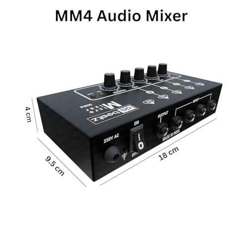 da.beatz. Dabeatz 4 channel mini audio mixer, audio interface for recording studio, ultra low noise mixer for PC/Recording, Ideal for small club, Streaming, Singing, Gaming, Micro Mixer for Sub-Mixing, DB-MM4 - Image 2