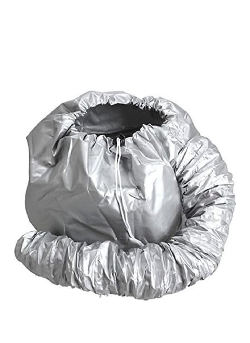 Generic Hot Oil Hair Treatment Cap: Professional Blow Dryer Cap, Perfect for Home and Salon Use - Modern Silver Design  - Image 1