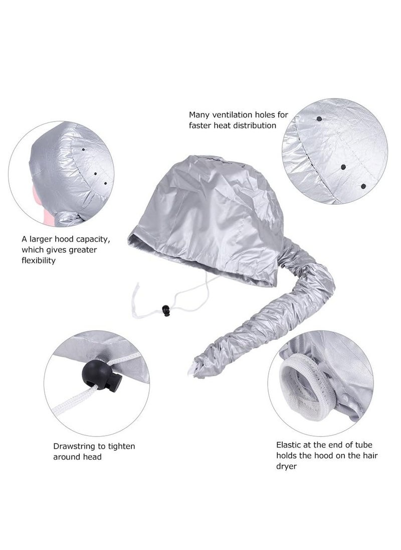 Generic Hot Oil Hair Treatment Cap: Professional Blow Dryer Cap, Perfect for Home and Salon Use - Modern Silver Design  - Image 2