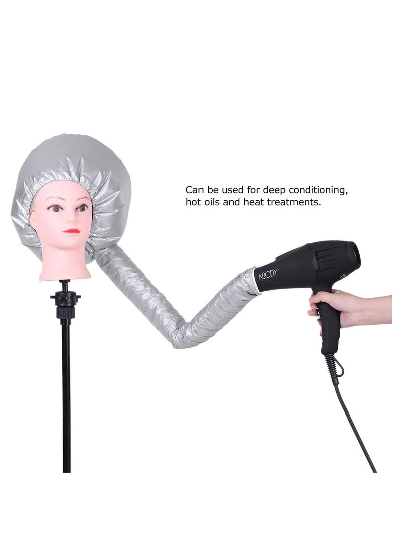 Generic Hot Oil Hair Treatment Cap: Professional Blow Dryer Cap, Perfect for Home and Salon Use - Modern Silver Design  - Image 4