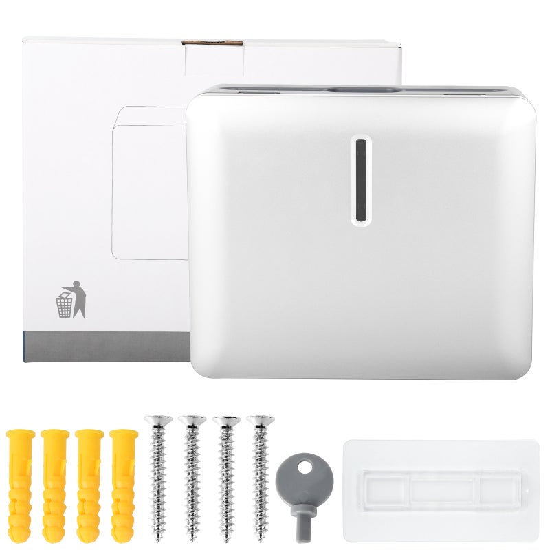 Touchless Hand Towel Dispenser: White Wall Mount Commercial Unit - Lockable Hygienic Design, Visual Window, Smooth Arc Paper Outlet for N-fold/Multi-fold/Tri-fold Towels for Commercial Spaces & Home U - Image 2