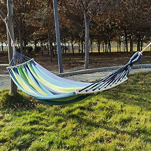 Mantavya Portable Wooden Camping Swing Hammock Beach Bed with Hardwood Spreader Bar Tree Hanging Suspended Outdoor Indoor Bed Multi - Image 3