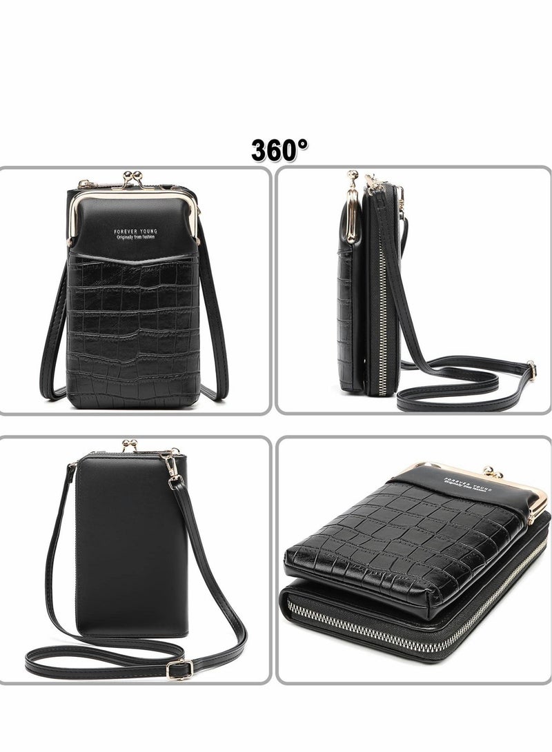 Cell Phone Purse Wallet Small Crossbody Bags Mini Shoulder Bag with Card Slot for iPhone 13 12 11 Pro Max XR, Pink - Image 5