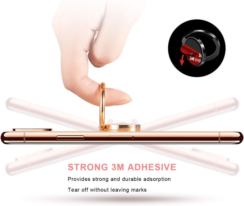 KolorFish Universal Funky Mobile Phone Ring Grip Holder Stand 360 Degree Rotation with Finger Ring for All Mobile Phone and Tablet (Heart Glitter Black) - Image 5
