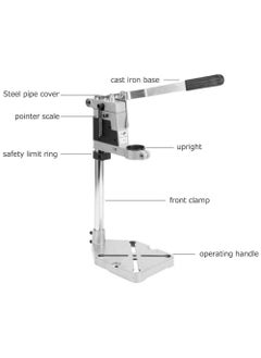 Shoppingekart Cast Iron Base Drill Machine Stand Height 400mm Heavy Weighted Bench Press Jig for electric Hand drill Adjustable Collet upto 60mm Drilling Depth upto 42mm  - Image 2