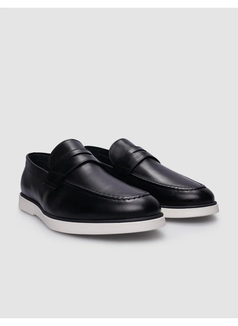 Cabani 100% Leather Black Men's Casual Shoes