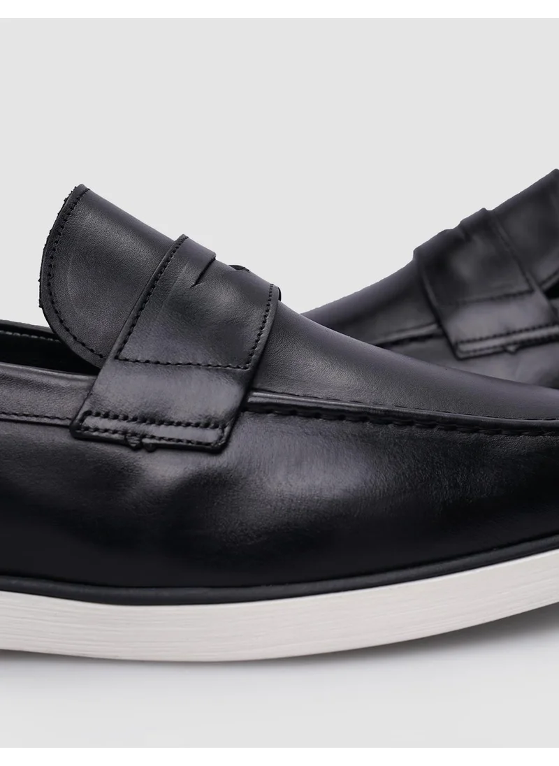كاباني 100% Leather Black Men's Casual Shoes