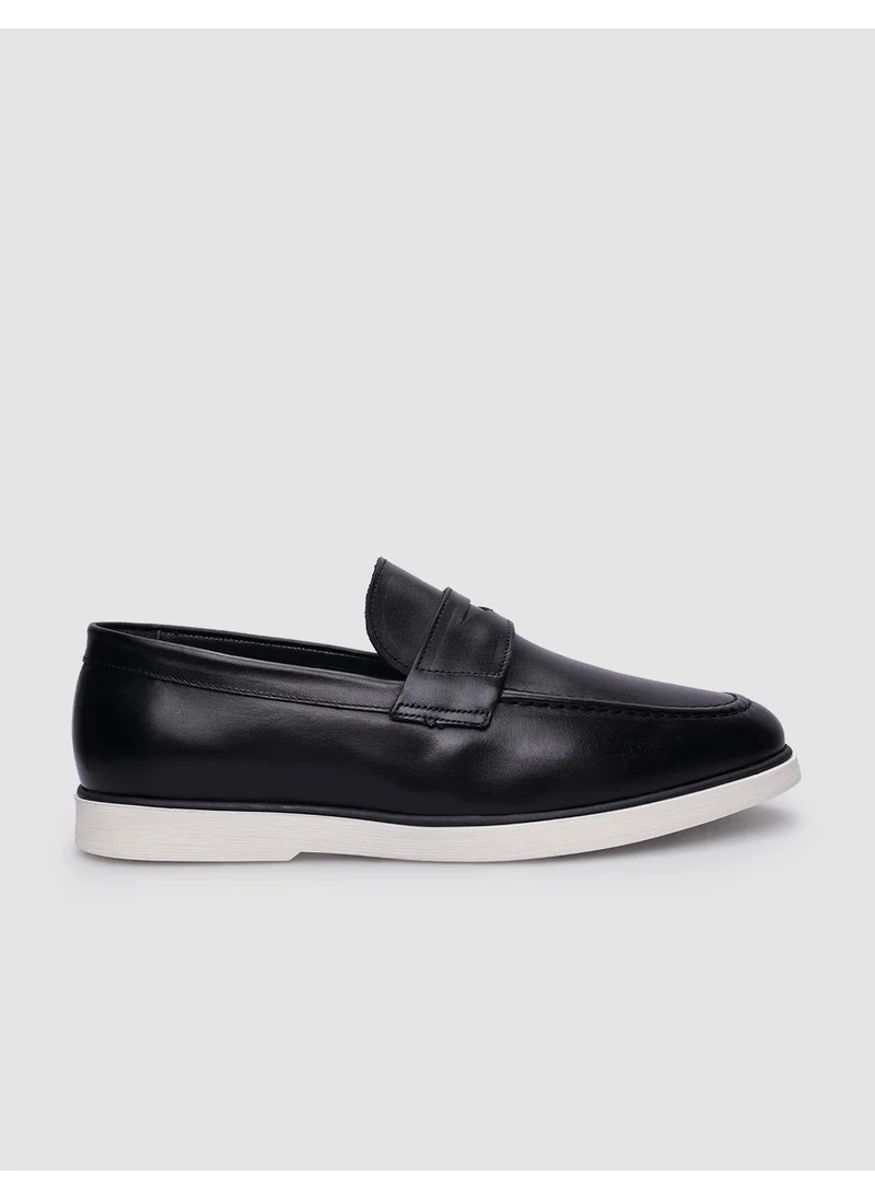 Cabani 100% Leather Black Men's Casual Shoes