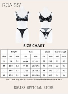 roaiss Floral Embroidery Lingerie Set for Women 2 PCS Charming Skin Friendly Mesh Yarn Underwire Underwear Sets Ladies Comfy and Breathable Push up Bra and Thong Sets  - Image 5