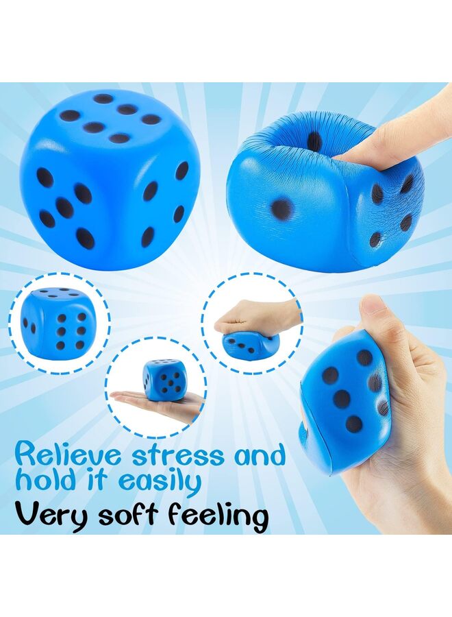 2 Pieces Foam Dice Large Soft Slow Dot Dice Learning Red and Blue 6 Sided Foam Dice 2.7 Inch Fake Dice Anxiety Relieve Dice for Stress Relief - Image 2