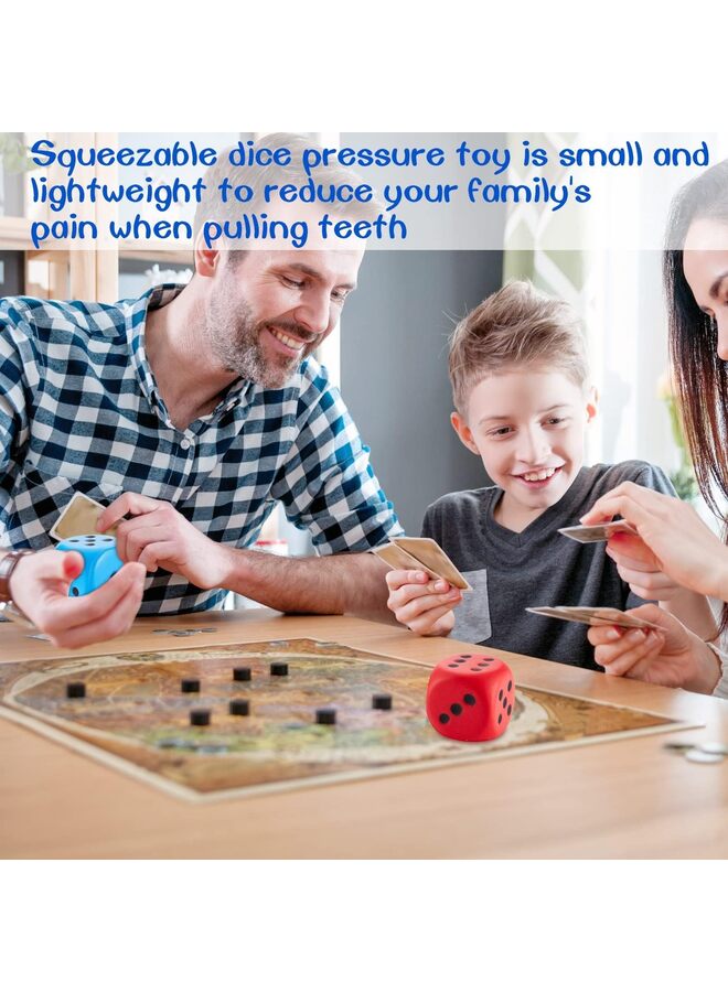 2 Pieces Foam Dice Large Soft Slow Dot Dice Learning Red and Blue 6 Sided Foam Dice 2.7 Inch Fake Dice Anxiety Relieve Dice for Stress Relief - Image 4