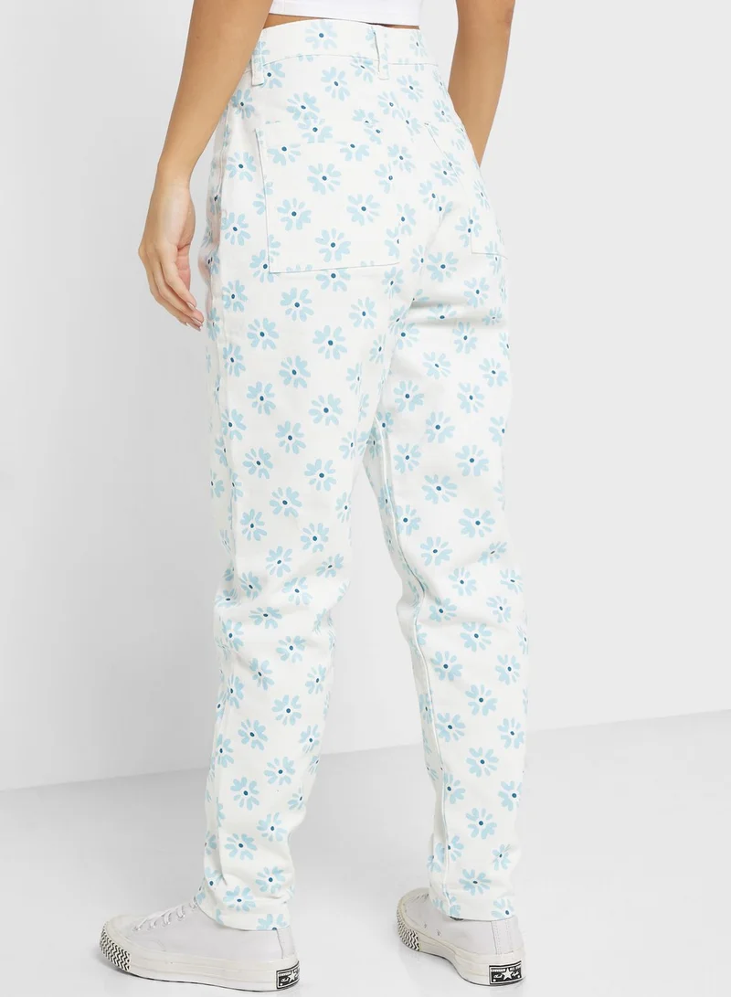 Ginger Printed Straight Fit Jeans