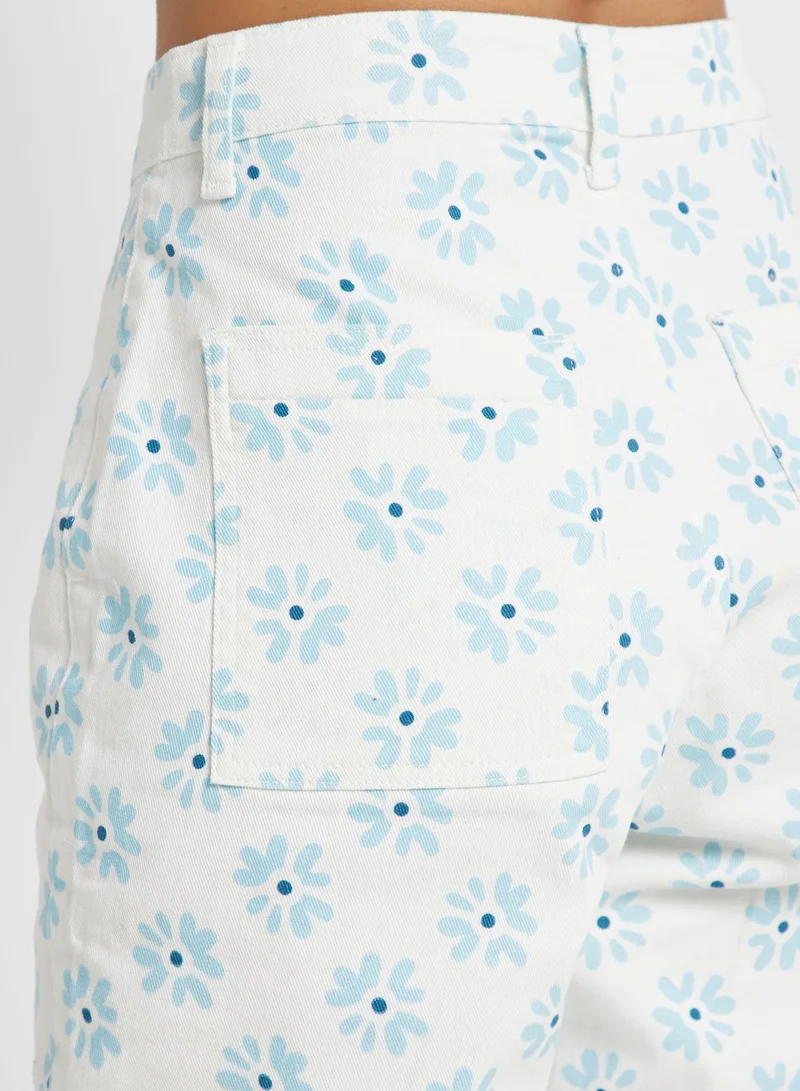 Ginger Printed Straight Fit Jeans