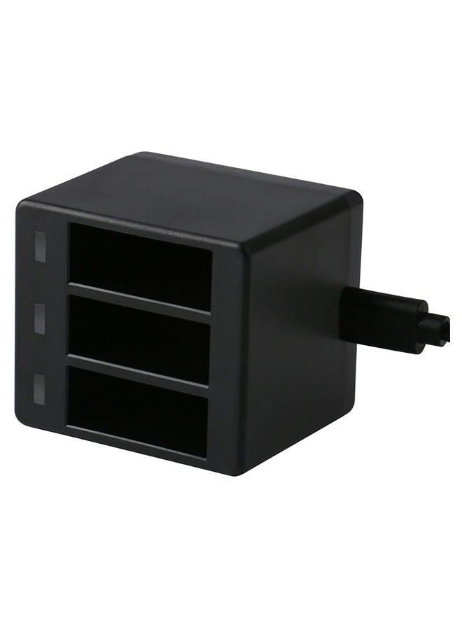 NIBEMINENT 3-Channel Action Camera Battery Charger With USB Cable Black - Image 2