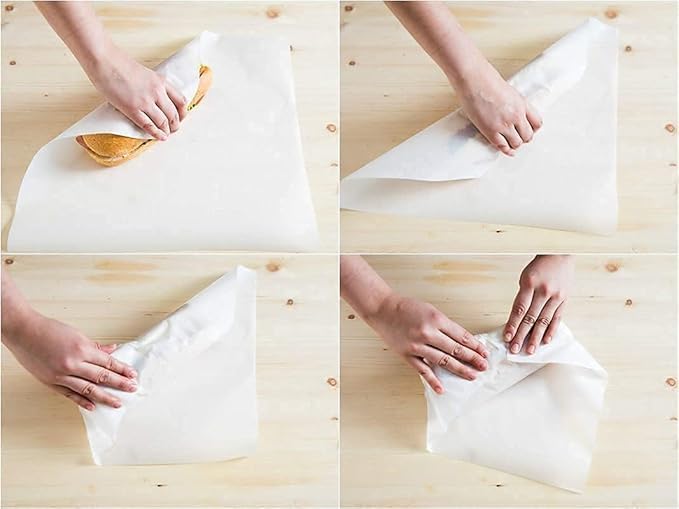 ZAEGO ZAEGO Oil Absorbing Butter Paper Sheets Tracing Grease Proof Baking Paper Used in Cooking Wrapping Grilling Steaming Frying Use Pack of 50 pcs  - Image 4