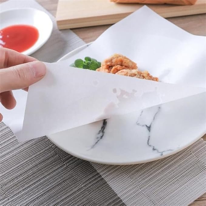 ZAEGO ZAEGO Oil Absorbing Butter Paper Sheets Tracing Grease Proof Baking Paper Used in Cooking Wrapping Grilling Steaming Frying Use Pack of 50 pcs  - Image 3