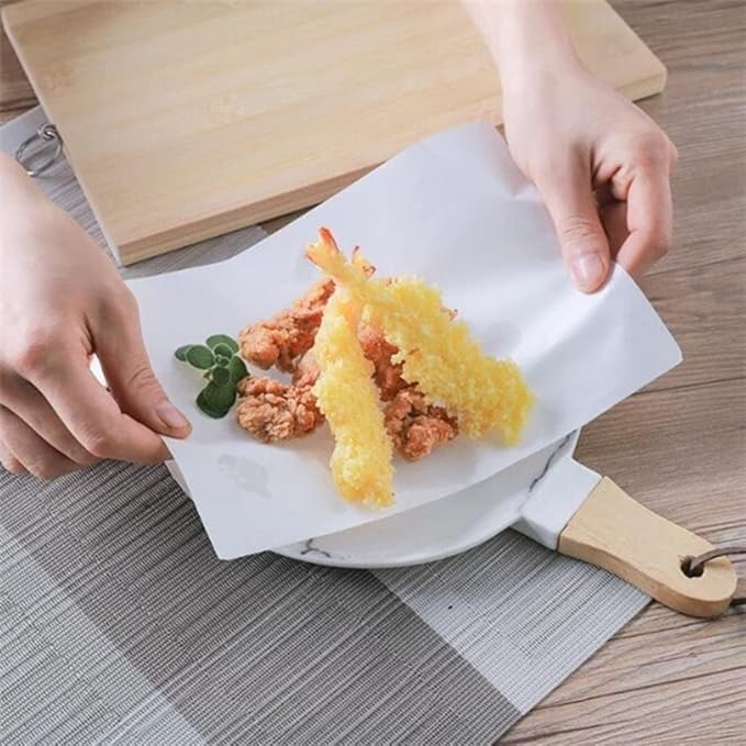 ZAEGO ZAEGO Oil Absorbing Butter Paper Sheets Tracing Grease Proof Baking Paper Used in Cooking Wrapping Grilling Steaming Frying Use Pack of 50 pcs  - Image 1