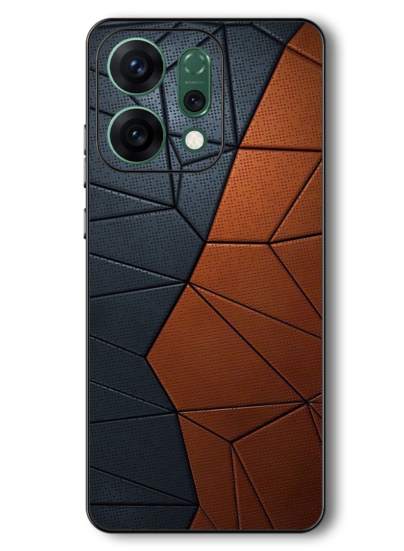 Theodor Case Compatible with Oppo Reno 14 6.59 Inch Protection Shockproof Bumper Cover Black Brown Pattern - Image 1