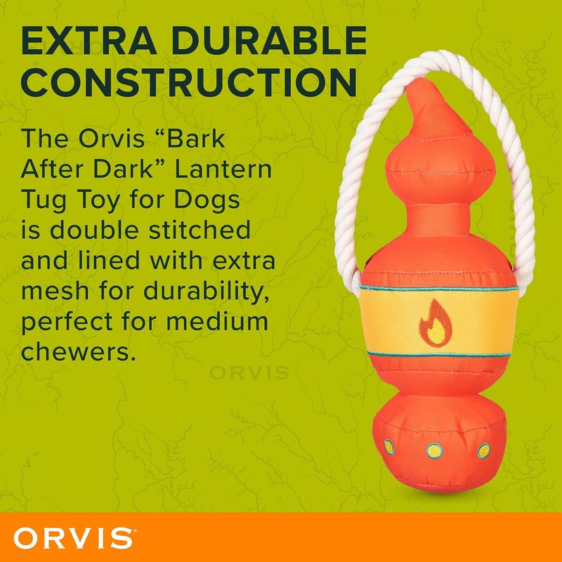 Orvis Pet Bark After Dark Lantern Tug Toy for Dogs | Durable Squeaky Dog Tug Toy - Extra Durable with Double Stitching, Mesh Lining, Squeaker and Rope Handle - Ideal for Medium to Large Breeds - Image 1