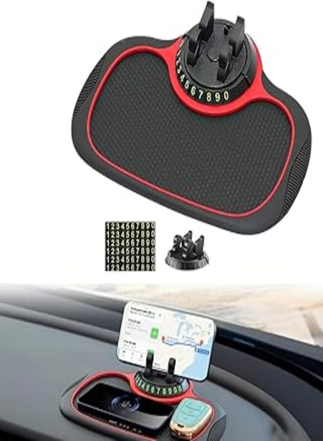FASHION MANIA Multi-functional car anti-slip mat car mobile phone bracket, car mobile phone bracket silicone car mat, general multi-functional car dashboard mat, with mobile phone bracket, suitable for mobile phone 