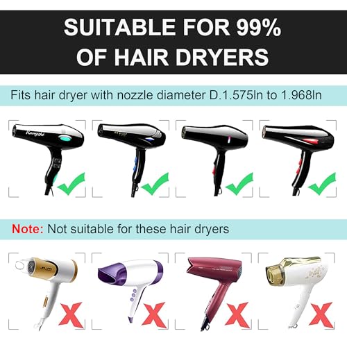KingKam Collapsible Hair Dryer Diffuser - Travel and Easy Storage - Diffuser Attachment Fit Most Hair Dryers with Nozzle Diameter D-1.575Inch to 1.968 Inch (4-5cm) - Black - Image 3