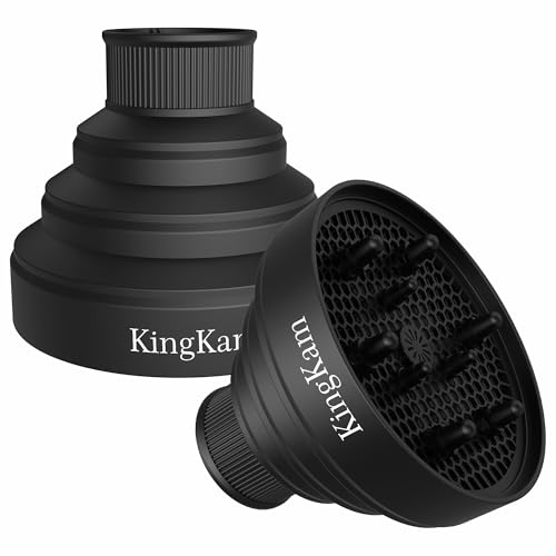 KingKam Collapsible Hair Dryer Diffuser - Travel and Easy Storage - Diffuser Attachment Fit Most Hair Dryers with Nozzle Diameter D-1.575Inch to 1.968 Inch (4-5cm) - Black - Image 1