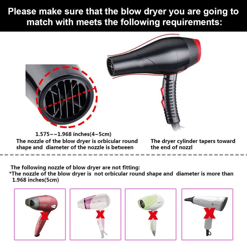 KingKam Collapsible Hair Dryer Diffuser - Travel and Easy Storage - Diffuser Attachment Fit Most Hair Dryers with Nozzle Diameter D-1.575Inch to 1.968 Inch (4-5cm) - Black - Image 4