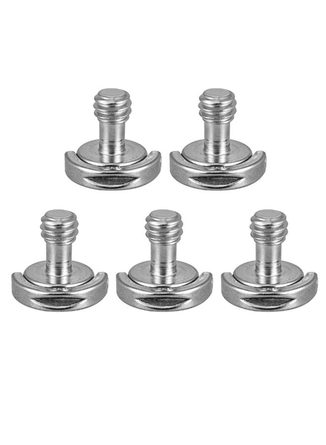 NIBEMINENT 5-Piece D Shaft D-Ring Mounting Tripod Screw Set Silver  - Image 2