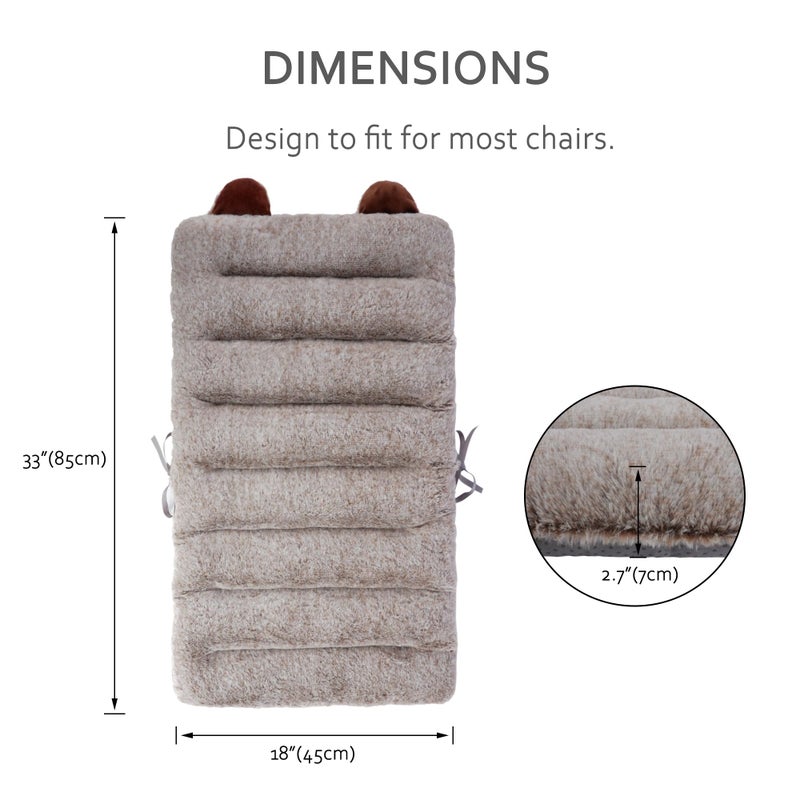 ELFJOY Desk Chair Cushion 85cm Office Chair Cushion Seat Cushion with Back Support Lounger Cushion with Fixing Band (Camel) 85Ã—45cm - Image 2