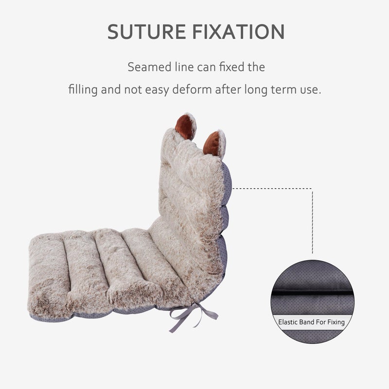 ELFJOY Desk Chair Cushion 85cm Office Chair Cushion Seat Cushion with Back Support Lounger Cushion with Fixing Band (Camel) 85Ã—45cm - Image 5