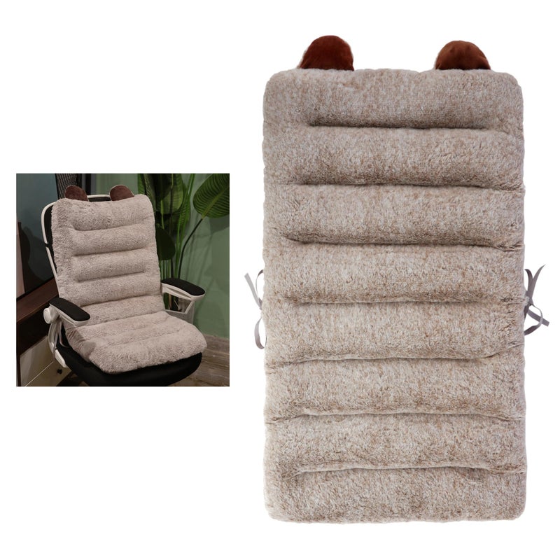ELFJOY Desk Chair Cushion 85cm Office Chair Cushion Seat Cushion with Back Support Lounger Cushion with Fixing Band (Camel) 85Ã—45cm - Image 1