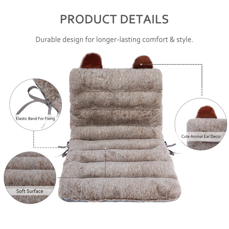 ELFJOY Desk Chair Cushion 85cm Office Chair Cushion Seat Cushion with Back Support Lounger Cushion with Fixing Band (Camel) 85Ã—45cm - Image 3