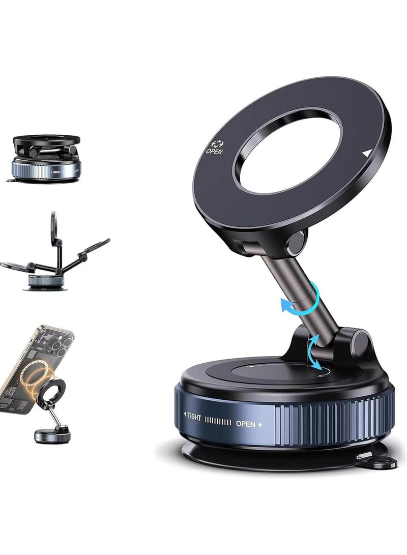 حامل هاتف للسيارة متعدد الوظائف، قابل للتعديل بزاوية 360 درجة، حامل هاتف مغناطيسي، حامل هاتف قابل للطي والسحب بدون استخدام اليدين للسيارة/الصالة الرياضية/المرآة/الدش/السطح الأملساطيسي، هاتف مغناطيسي، قابل للطي والسحب بدون استخدام اليدين، حامل هاتف مع كوب شفط للسيارة/الصالة الرياضية/المرآة/الدش/السطح الأملس - Image 1