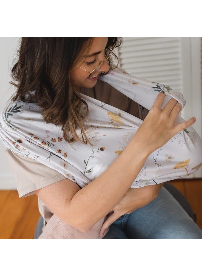 Pobibaby Pobi Baby Premium Multi-Use Cover - Nursing Cover, Baby Car Seat Covers, Shopping Cart, High Chair, and Breastfeeding Cover - Ultra-Soft, Stretchy, Floral Scarf for Baby and Mom (Wildflower) - Image 5