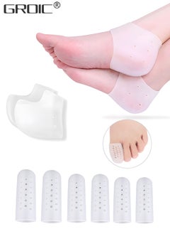 Heel Protectors Silicone,Toe Protectors,Gel Heel Pads Cushion,Toe Caps for Foot Pain Relief,Sports Protection Equipment