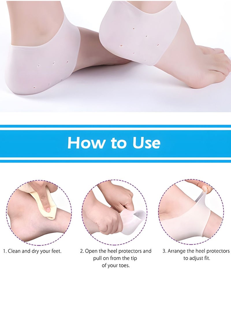 GROIC - Heel Protectors Silicone,Toe Protectors,Gel Heel Pads Cushion,Toe Caps for Foot Pain Relief,Sports Protection Equipment - Image 1