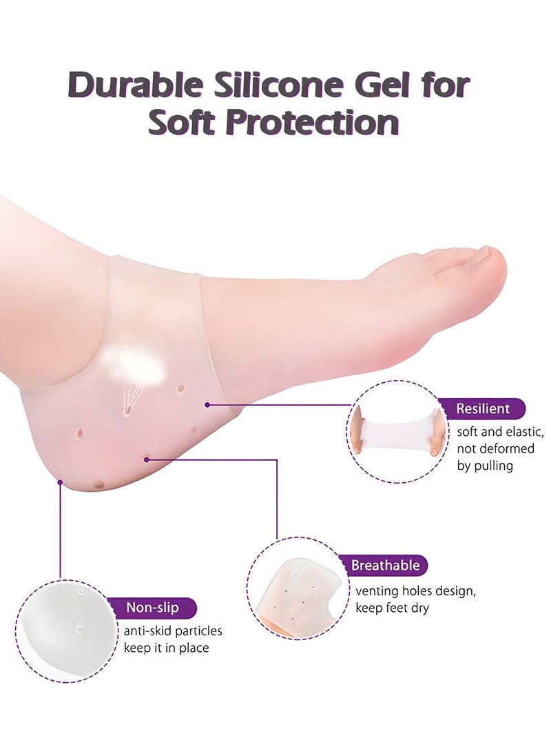 GROIC - Heel Protectors Silicone,Toe Protectors,Gel Heel Pads Cushion,Toe Caps for Foot Pain Relief,Sports Protection Equipment - Image 1