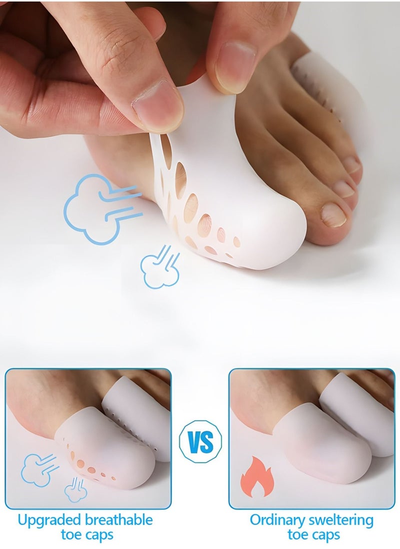 GROIC - Heel Protectors Silicone,Toe Protectors,Gel Heel Pads Cushion,Toe Caps for Foot Pain Relief,Sports Protection Equipment - Image 1