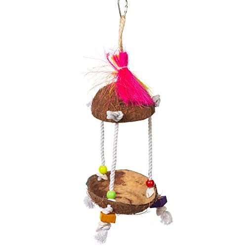 PH Prevue Hendryx Prevue Pet Products Forage Engage Tropical Teasers Tiki Hut Bird Toy 62188 - Image 1