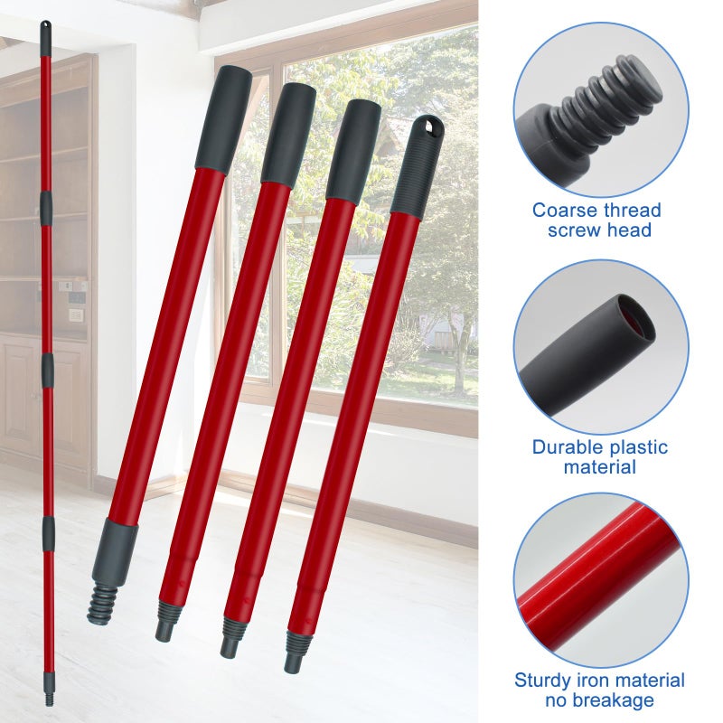 DLAIMI Spin Mop Replace Head, Base, Scrubber, Mop Handle for OCedar RinseClean 2-Tank System, Include 2 Microfiber Mop Refills, 1 Mop Handle, 1 Base and 1 Scrub Brush for Dry Wet Use Floor Deep Cleaning - Image 3
