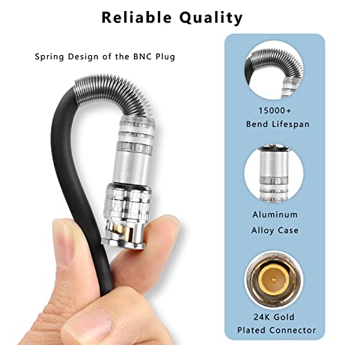 MEIRIYFA 6.35mm BNC Audio Cable, BNC to 1/4 TRS Bidirectional Extension Cord for CCTV DVR Camera Antenna Radio (0.5M) - Image 3