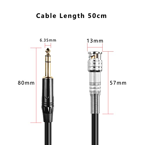 MEIRIYFA 6.35mm BNC Audio Cable, BNC to 1/4 TRS Bidirectional Extension Cord for CCTV DVR Camera Antenna Radio (0.5M) - Image 4
