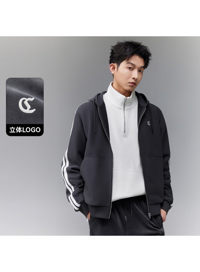 Cabbeen Autumn Men's Jacket With Side Patch Webbing Knit Sportswear Set Winter Jacket - Image 2