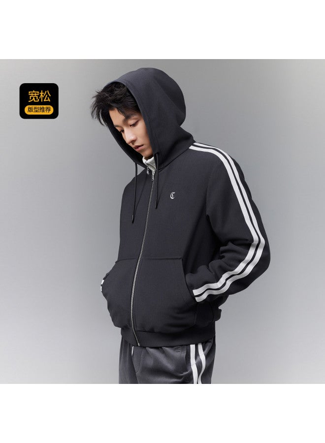 Cabbeen Autumn Men's Jacket With Side Patch Webbing Knit Sportswear Set Winter Jacket - Image 3