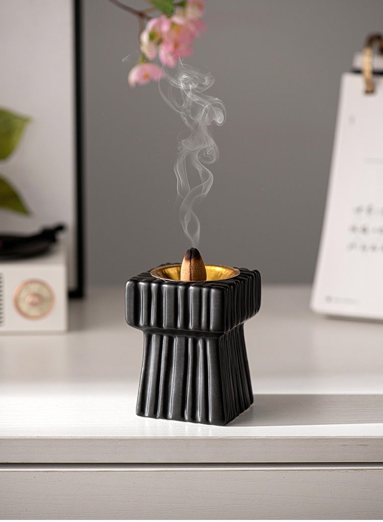 ZAHA Incense burner, home atmosphere decoration, modern design,BLACK - Image 1