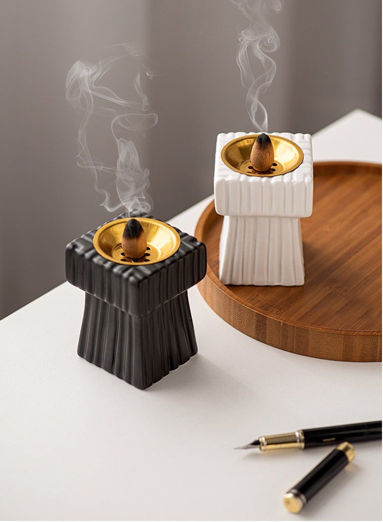 ZAHA Incense burner, home atmosphere decoration, modern design,BLACK - Image 2