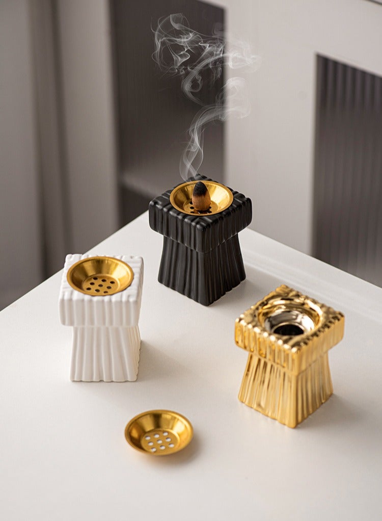 ZAHA Incense burner, home atmosphere decoration, modern design,BLACK - Image 4