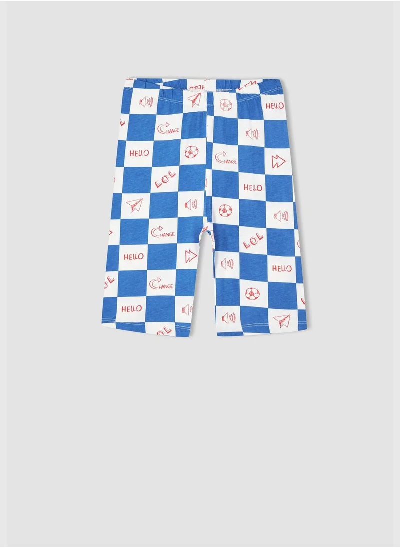 ديفاكتو Regular Fit Short Sleeve Checkers Print Pyjama Set