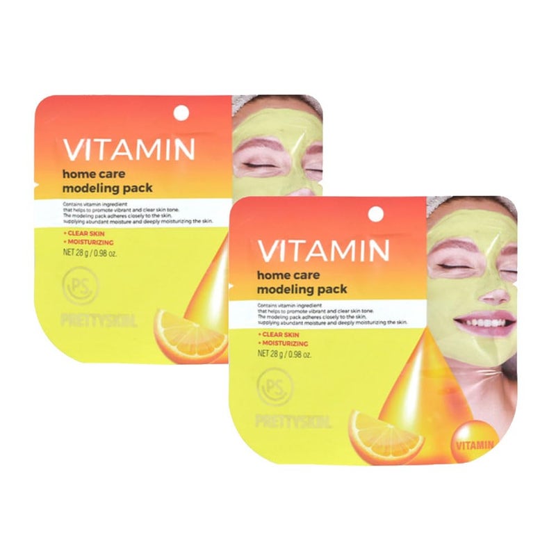 PS.PRETTYSKIN Korean Modeling Mask Pack with Spatula (Pack of 2) (Vitamin)